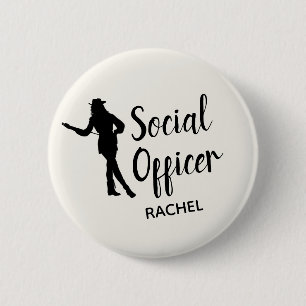 Chic Drill Team Social Officer Personalised 6 Cm Round Badge
