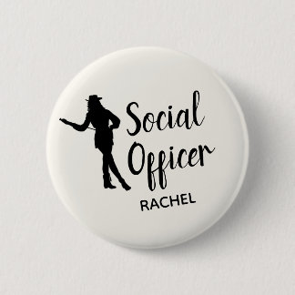 Chic Drill Team Social Officer Personalised 6 Cm Round Badge