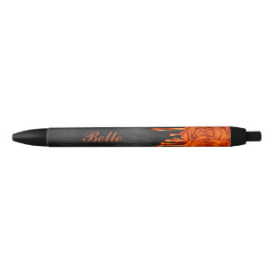 Chic Dripping Roses Personalised Pen Orange