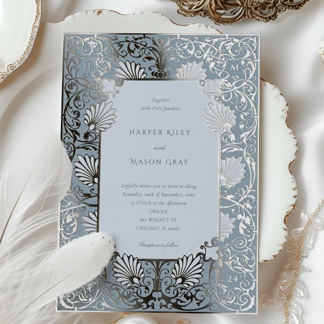 Chic Dusty Blue and Silver Foil Wedding (Creator Uploaded)