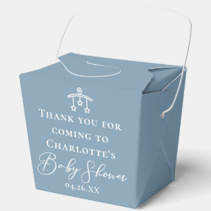 Chic Dusty Blue Baby Shower Custom Fortune Favour Box