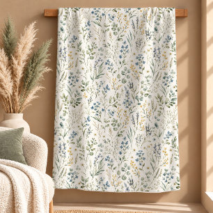 Chic Dusty Green Botanical Watercolor Home Decor B Sherpa Blanket