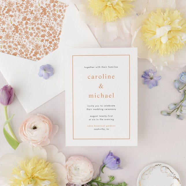 Chic Dusty Pink Ditzy Floral Wedding Invitation (Creator Uploaded)