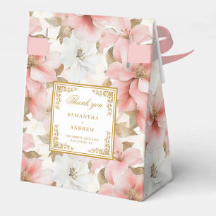Chic Dusty Pink Gold Watercolor Wedding Favour Box