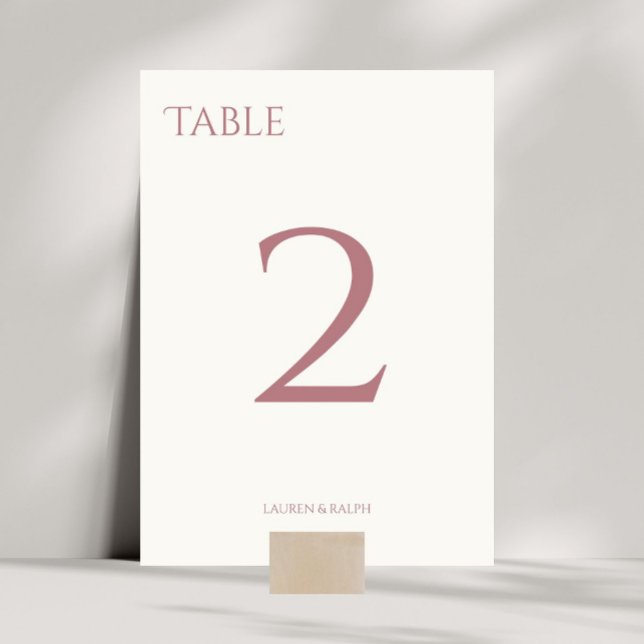Chic Dusty Pink & Ivory Wedding Table Number Card (Creator Uploaded)