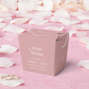 Chic Dusty Pink the Night Before Rehearsal Dinner Favour Box