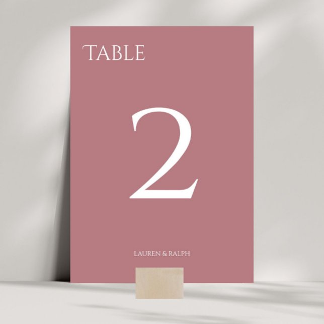Chic Dusty Pink Wedding Table Number Card (Creator Uploaded)