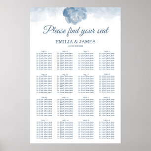 Chic Dusty Rose Floral Seating Chart