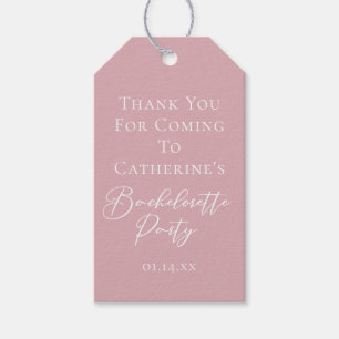 Chic Dusty Rose Pink Bachelorette Party Custom Gift Tags
