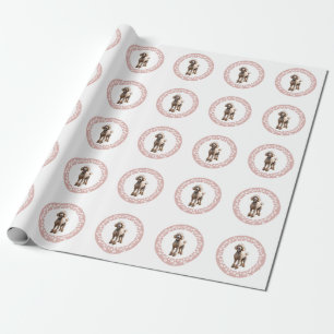 Chic Dusty Rose Pink Custom Pet Photo Cute Paw Wrapping Paper