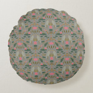 Chic earthy beige Heron Pond Heritage Revival Round Cushion