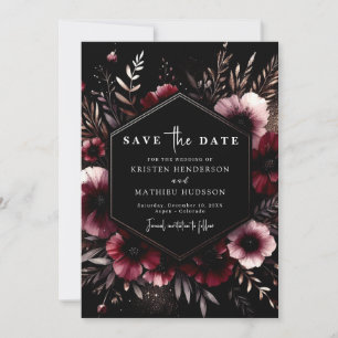 Chic Earthy Burgundy Wedding  Save The Date