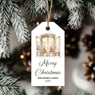 Chic Earthy Colors Christmas Door Editable Tag