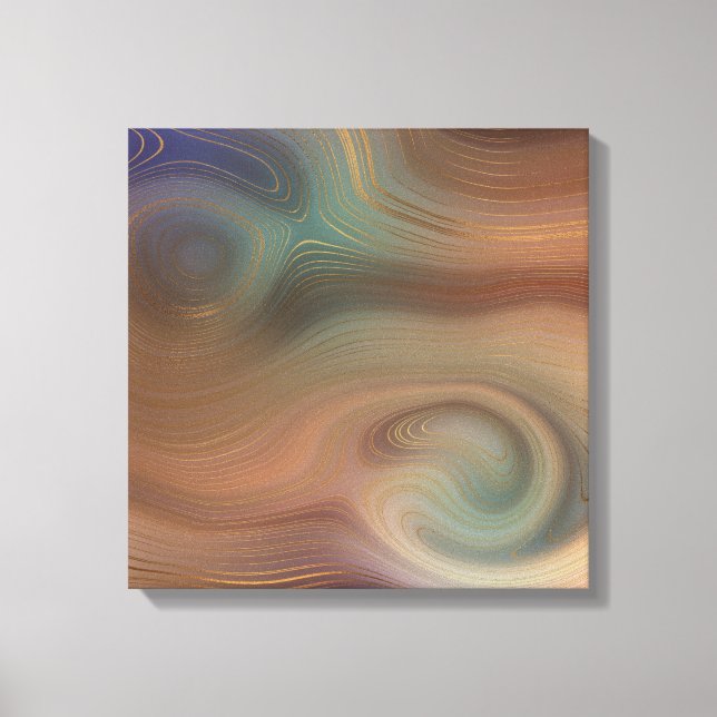 Chic Earthy Strata | Natural Copper Stone Agate Canvas Print (Front)
