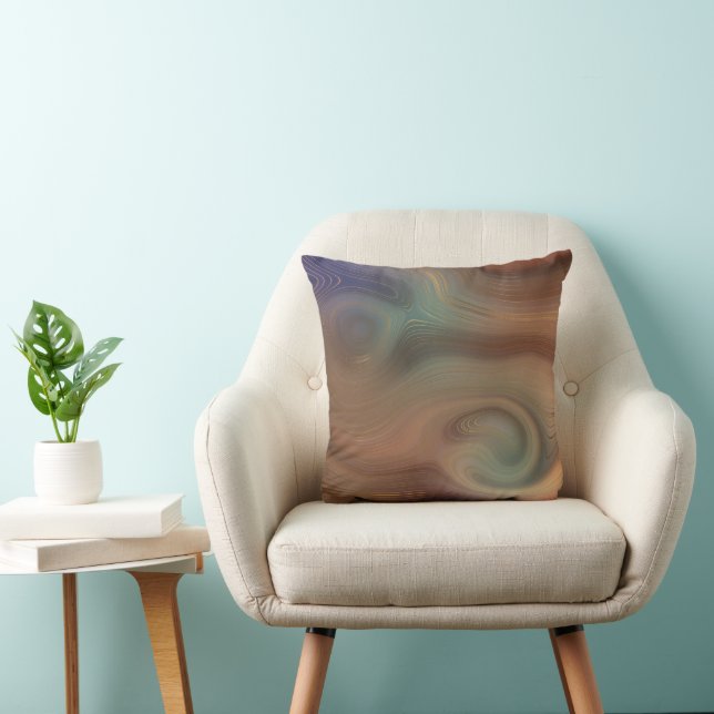 Chic Earthy Strata | Natural Copper Stone Agate Cushion (Chair)