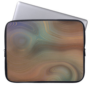 Chic Earthy Strata Natural Copper Stone Agate Laptop Sleeve