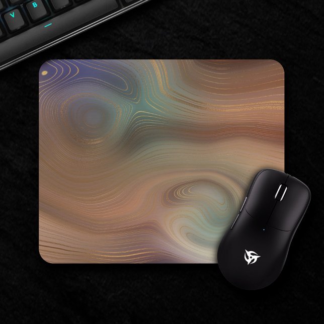 Chic Earthy Strata | Natural Copper Stone Agate Mouse Mat (Creator Uploaded)