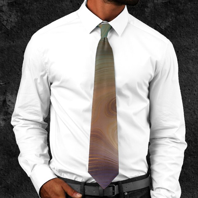 Chic Earthy Strata | Natural Copper Stone Agate Tie (Creator Uploaded)
