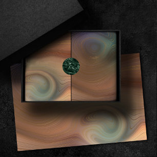 Chic Earthy Strata   Natural Copper Stone Agate Tissue Paper