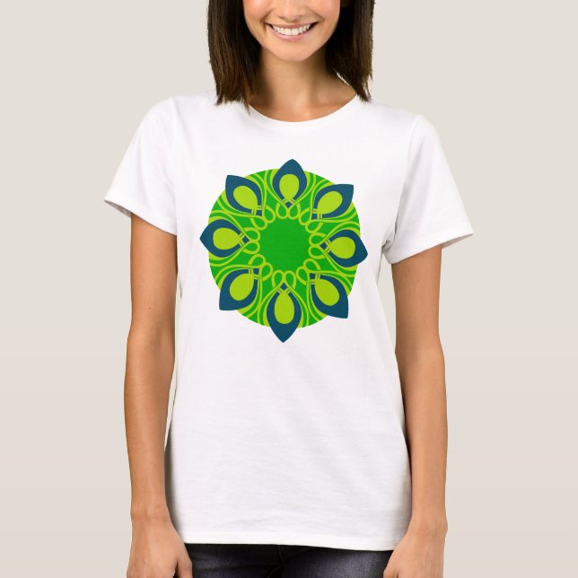 Chic eastern flower design T-shirt (Front)