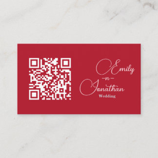 Chic Editorial Deep Red Compact Size Wedding Enclosure Card