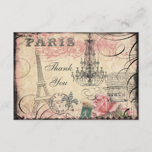 Chic Eiffel Tower & Chandelier Thank You Wedding