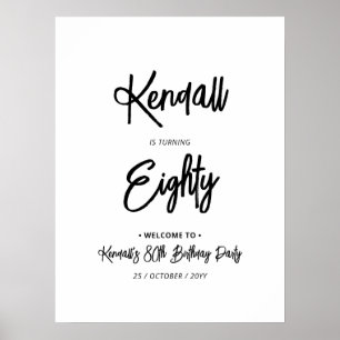 Chic Eighty 80th Birthday Party Welcome Sign