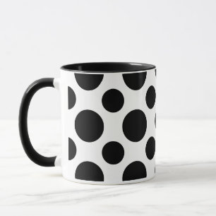 Chic Elegance: Black Polka Dot 11oz Ceramic Mug