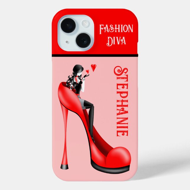 Chic Elegance: Fashionable Lady Blowing a Kiss Case-Mate iPhone Case (Back)