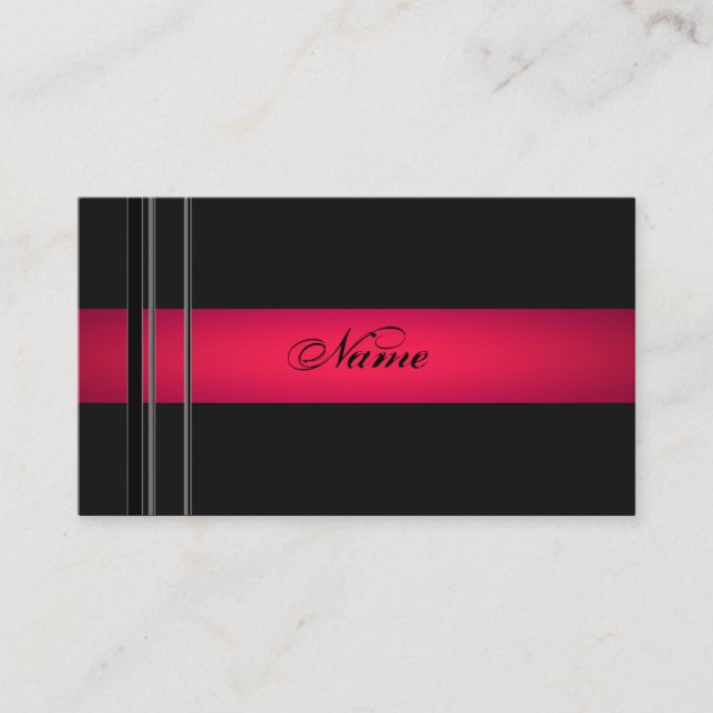 Chic Elegance in Black and Hot Pink Business Cards (Front)