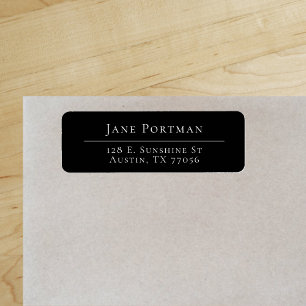 Chic Elegance   Modern   Black   Return Address