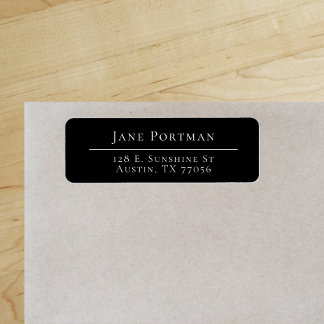 Chic Elegance | Modern | Black | Return Address