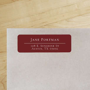 Chic Elegance Modern Burgundy Return Address