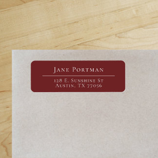 Chic Elegance Modern Burgundy Return Address