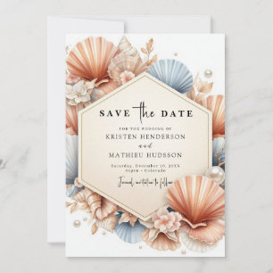 Chic Elegant Beach Wedding Save The Date