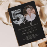 Chic Elegant Black Photo Script 50th Birthday Invitation<br><div class="desc">Chic Elegant Black Photo Script 50th Birthday Invitation</div>