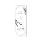 Chic Elegant Botanical Ex Libris Initials Name