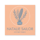 Chic Elegant Botanical Quill Logo Notary Public