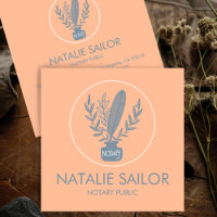 Chic Elegant Botanical Quill Logo Notary Public