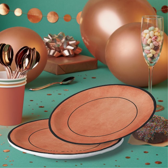 Chic Elegant Burnt Orange Ember Dreams Collection Paper Plate (Multi)