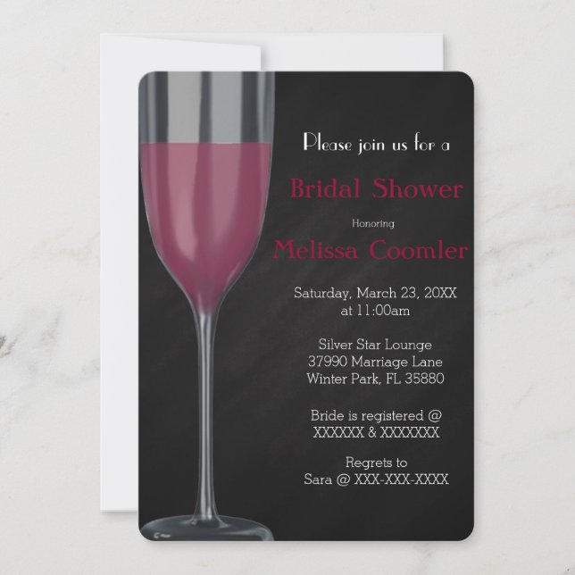 Chic Elegant Champagne Bridal Shower Invite (Front)