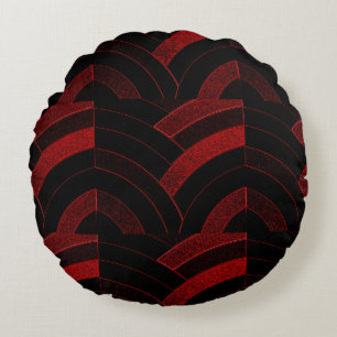 chic elegant contemporary chevron round cushion
