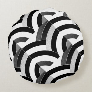 chic elegant contemporary chevron round cushion