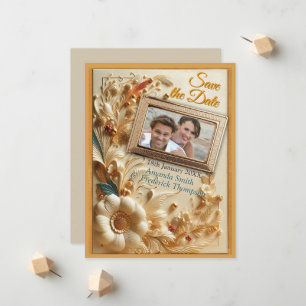 Chic, Elegant Creams & leather flower texture look Announcement