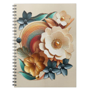 Chic, Elegant Creams & leather flower texture look Notebook
