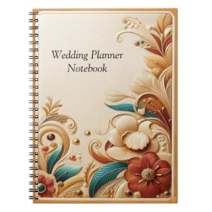 Chic, Elegant Creams & leather flower texture look Notebook