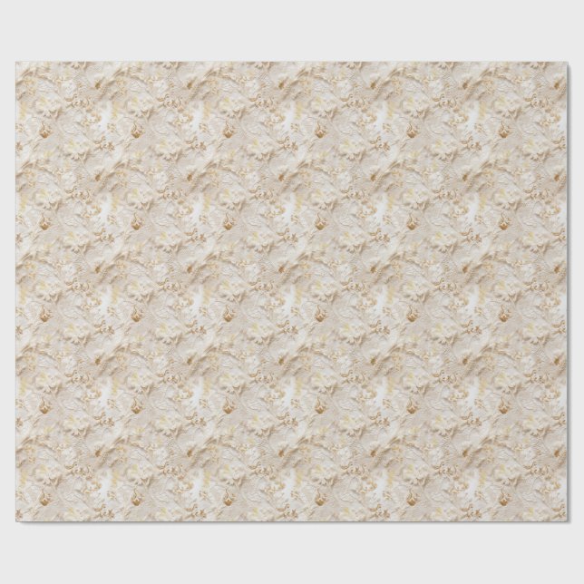 Chic,Elegant Creams & leather flower texture look Wrapping Paper (Flat)