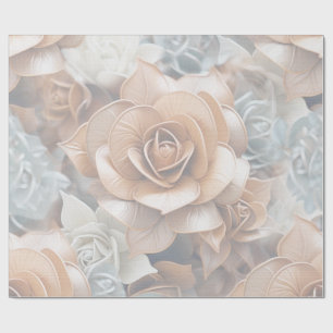 Chic, Elegant Creams & leather flower texture look Wrapping Paper