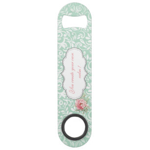 Chic Elegant Damask, Roses,Motivational Message