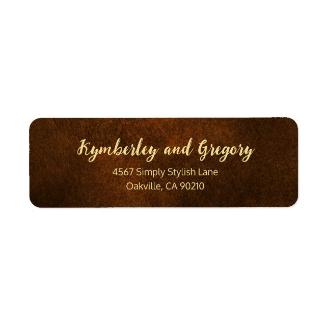 Chic Elegant Dark Brown Textured Gold Accent  (Front)